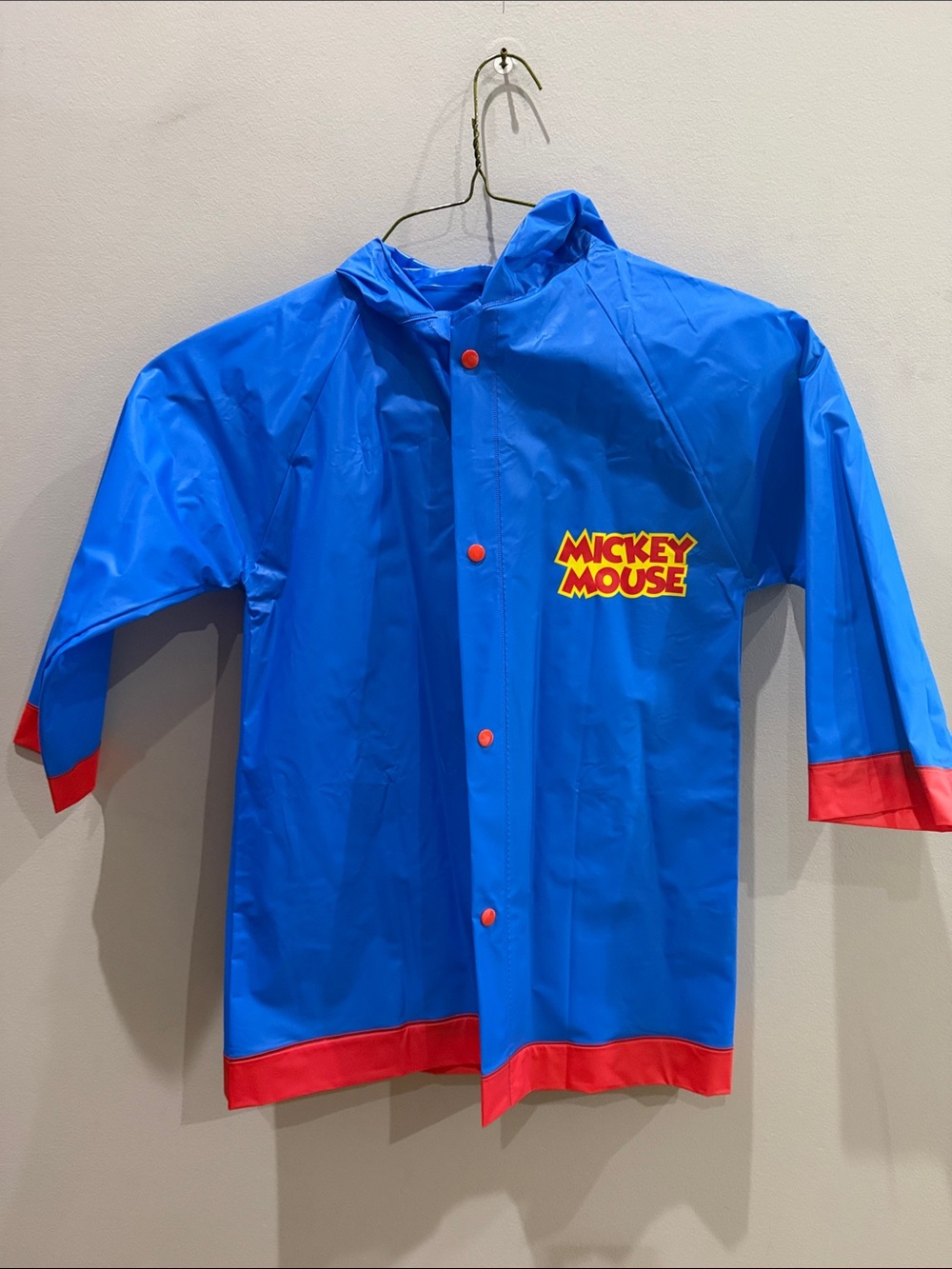 Disney Blue Raincoat with Red Trim and Mickey Logo